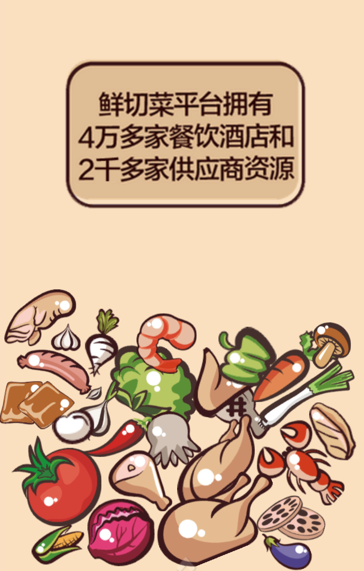 鲜切菜餐饮食材拥有4万多家餐饮酒店和2万多家供应商资源 鲜切菜餐饮食材拥有4万多家餐饮酒店和2万多家供应商资源